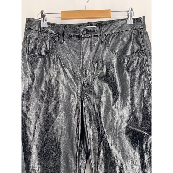 Good American GOOD CLASSIC TEXTURED VINYL PANTS Black 12/31 - Picture 5 of 15